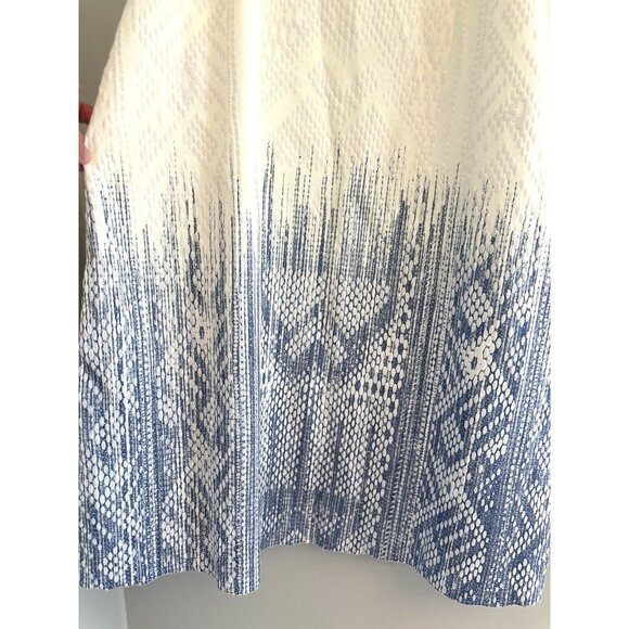 W/B Zara Collection Sleeveless Mini Shift Dress Textured Blue Creme Size MEDIUM - Picture 6 of 6